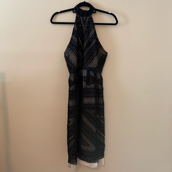 PARKER High Neck Fit Flare Dress - Picture 2 of 8